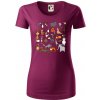 Zvieratká na triku - Dámske tričko z organickej bavlny Origin (GOTS) - 2XL ( Fuchsiová )