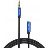 Predlžovací audio kábel TRRS 3,5 mm samec na 3,5 mm samicu 5 m Vention BHCLJ modrý