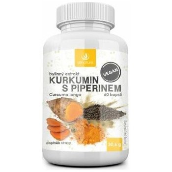 Allnature Kurkumín s piperínom bylinný extrakt 60 kapsúl