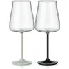 Crystalex Pohár Black White stems 400 ml 2 ks