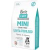 Brit Care granuly Mini Grain Free Light & Sterilised králik a losos 2 kg