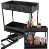 VERK GROUP Výsuvná s 2 zásuvkami, čierny plast 36 x 40 x 22 cm SEAS (Praktický dvojposchodový organizér pre poriadok v kuchyni, kúpeľni aj kancelárii)