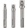 adaptéry súprava 3ks z SDS PLUS na štvorhran, 1/4'-3/8'-1/2', CrV