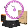 HMS Sada masážny hula hoop HHW12 PLUS Size so závažím a zoštíhľujúceho pásu BR163 fialová