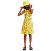 Desigual dievčenské bavlnené šaty mini, áčkový strih žltá