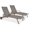 2x záhradné hliníkové ležadlo MAJORKA Taupe