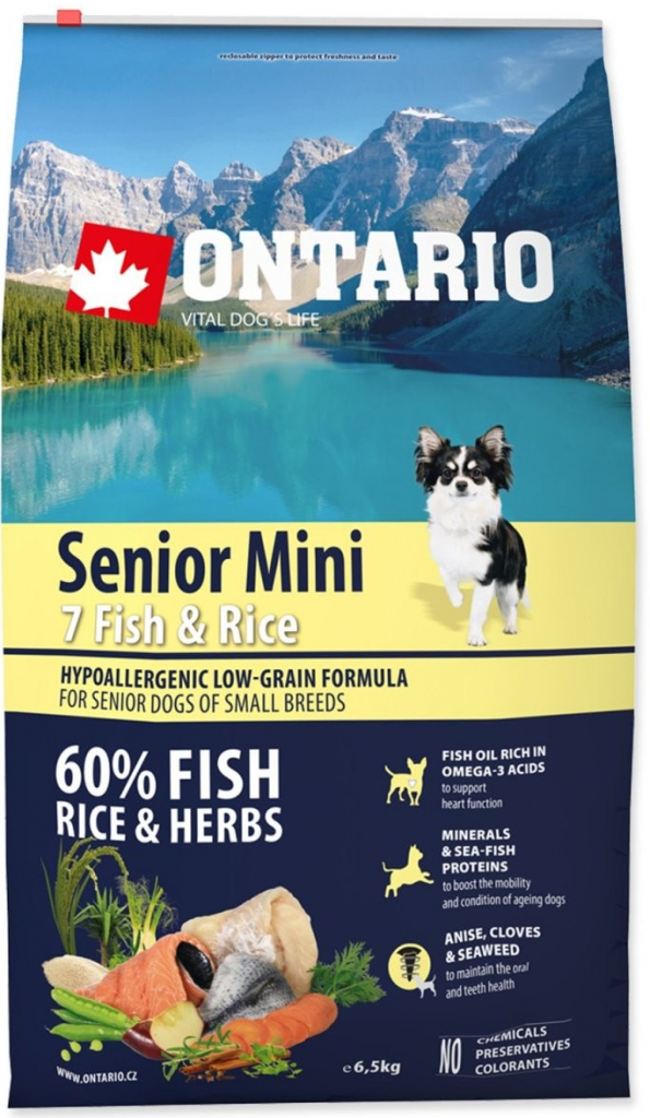 Ontario Senior Mini 7 Fish & Rice 6,5 kg