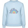 AWDis Sweat Mikina - Dúha s nápisom - Beautiful like a rainbow - Nebeská modrá - XS - Dámske