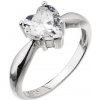 Evolution Group Nežný strieborný prsteň so zirkónom Srdce 15015.1 crystal 56 mm
