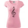 Husľový kľúč z nôt - Dámske tričko Pure - 2XL ( Ružová )