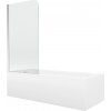 MEXEN/S - Vega obdĺžniková vaňa 170 x 70 cm s panelom + vaňová zástena 75, transparent, chróm 550117070X9007510100