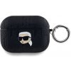Karl Lagerfeld PU Embossed Karl Head Puzdro pre AirPods Pro - Black KLAPPGKIPK