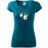 Zubárske tričko - kefka a jedlo - Dámske tričko Pure - XS ( Petrolejová )