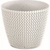 PROSPERPLAST Kvetináč SPLOFY ECO WOOD biely Veľkosť: 21,8 cm