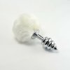 Kovová zástrčka so špirálou Pompon White