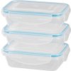 Dóza MagicHome Lunchbox set YH375, obdĺžniková, sada 3 ks, 400 ml, 162x111x51 mm