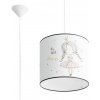 Sollux Lighting Detské závesné svietidlo Princess, 1x plastové tienidlo so vzorom, (fi 30cm)