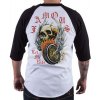 pánske tričko FAMOUS LET ME RIDE RAGLAN WHITE BLACK L