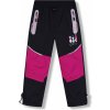Dievčenské šusťákové nohavice, zateplené - KUGO DK8233, čierna / ružová kolená Farba: Čierná, Veľkosť: 98