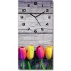 Nástenné hodiny Farebné tulipány 30x60 cm