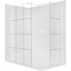 CERANO - Sprchová zástena Walk-in Onyx TL/P - 8 mm - hranatá vzpera - biela matná, industriálne sklo - 160x140x200 cm