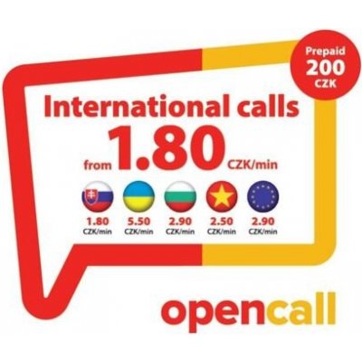 SIM karta OPENCALL s kreditem 200Kč CZ