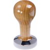 Buna café tamper, čerešňa, lak, 53 mm, nerez lesk, plochý