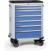 Pojazdný dielenský vozík na náradie EXPERT, VRÁTANE NÁRADIA, 7 zásuviek, modrá