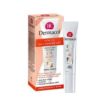 Dermacol Eye Gold očný gél proti opuchom únave a kruhom pod očami 15 ml