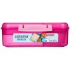 Sistema Lunch Trojkomorová krabička s nádobou na jogurt a 2 tácky 1,65 l, ružová