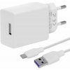 OBAL:ME Cestovná Nabíjačka USB-A 10W + USB-A/USB-C Kábel 1m White