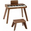 Drevené piano pre deti, 37 klávesov, nastaviteľná hlasitosť, so stoličkou