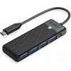 Orico USB-C rozbočovač 4-portový USB-A 3.0 5Gbps čierny