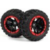 BlackZon 1:16 Slyder MT/ST: Nalepené gumy MT s červenými diskami 2 ks (HPI540194)