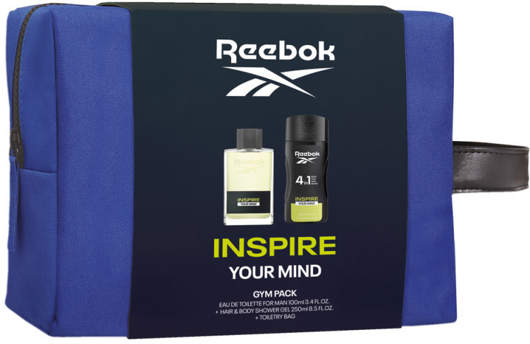 Reebok MOVE INSPIRE pánska darčeková sada - toaletný parfum 100 ml, sprchový gél 250 ml, toaletná taška