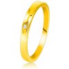 Šperky eshop - Diamantový prsteň zo žltého 585 zlata - jemne skosené ramená, číry briliant S3BT507.73 - Veľkosť: 51 mm