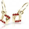 Danfil detské náušničky C2268 zo žltého zlata s kamienkami ruby dark