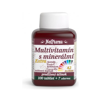 MedPharma Multivitamín s minerálmi 42 zložiek + extra C, Q10, 107 tbl