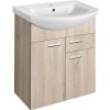 Aqualine zoja umývadlová skrinka 61,5x74x32cm, 2x dvierka, 1x zásuvka, dub platin 51165