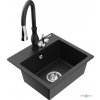 MEXEN/S MEXEN/S - Milo granitový drez 1-miska vrátane batérie Savita, čierna/strieborná metali 6505-73-672601-70