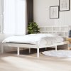 vidaXL Posteľný rám biely masívne borovicové drevo 140x190 cm 3101199