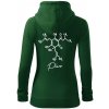 Barová chémia - pivo - Mikina dámska trendy zipper s kapucňou - 2XL ( Fľaškovozelená )