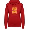 AWDis Hoodie Mikina - Dizajn - Great Taste for Great Moments - Ohnivá červená - XS - Dámske