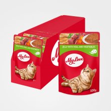 My Love for adult cats Jelly with veal and vegetables 24 x 100 g