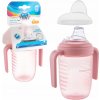 Canpol Babies hrneček nevylévací so silikónovým náustkom 220 ml ružový