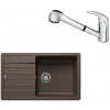 SET642 - Gránitový drez Blanco Legra XL 6 S káva + Kuchynská batéria Rosan King J385001 chróm