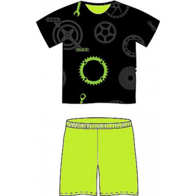 Lonka Koffing bike pánské pyžamo krátké černo zelené