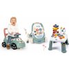 Set odrážadlo a chodítko s didaktickým stolíkom Auto Ride On Little Smoby a chodítko s kočíkom 3v1