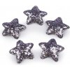 Pro Háčkování Hvězda s glitry šedofialová Ø35 mm, 10 ks