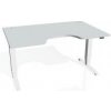Pracovný stôl Motion Ergo, ZO, 3S, 140x61-128,x90 cm, sivá/biela